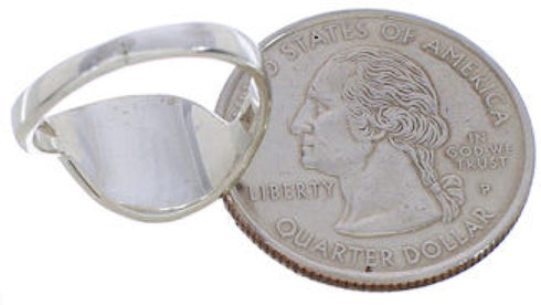 Multicolor Inlay Southwest Sterling Silver Ring Size 7-1/2 WX41188